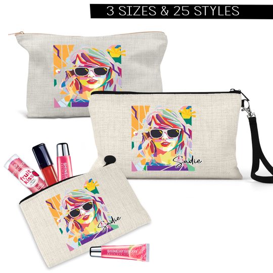 Personalized Cotton Cosmetic Bags, Pencil Bag, Makeup/Cosmetic Bag, Back to School Gift