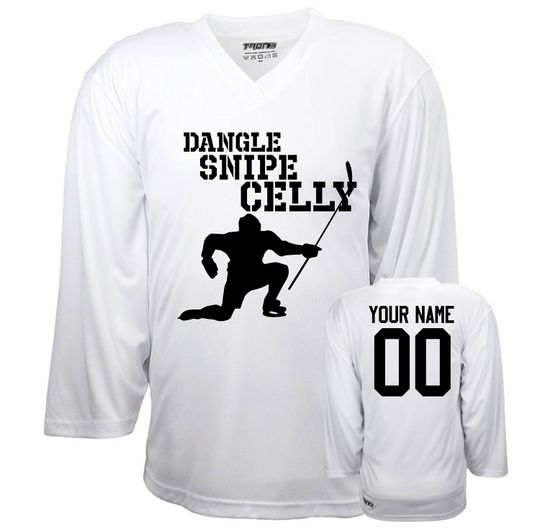 Customizable Dangle, Snipe, Celly Ice Hockey Jersey with Your Player's