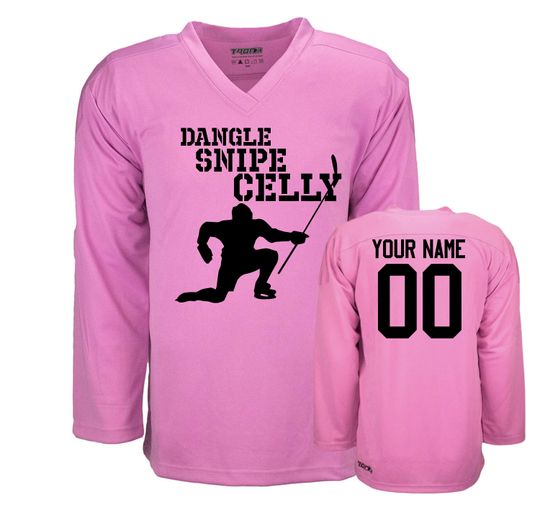 Customizable Dangle, Snipe, Celly Ice Hockey Jersey with Your Player's