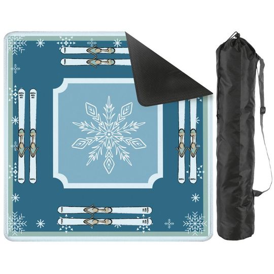 Ski Theme Mahjong Mat, Winter Theme Mahjong Mat, Mah jongg Mat