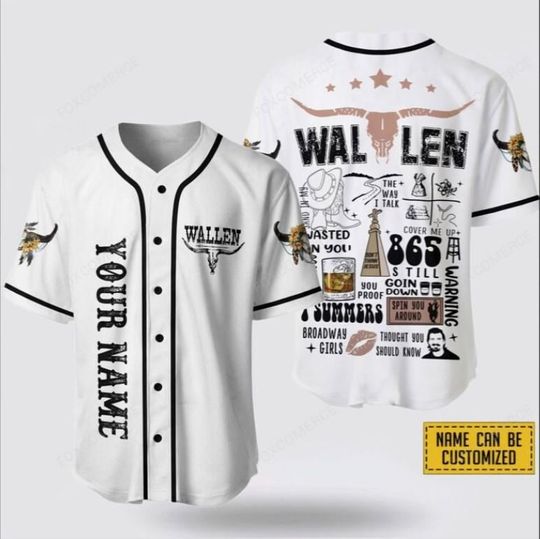 Personalized Name White Wallen Western Baseball Jersey Shirt