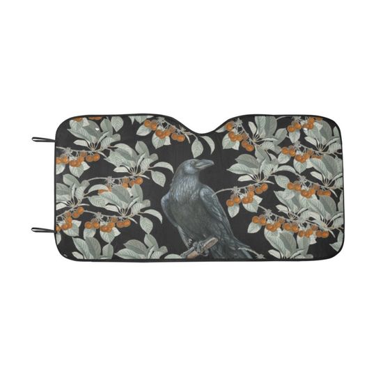 Dark Cottagecore crow forest Car sunshade for windshield