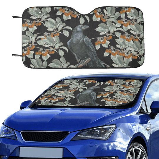 Dark Cottagecore crow forest Car sunshade for windshield