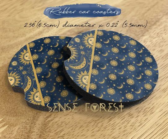 Blue Whimsy Goth Sun moon star Car sunshade windshield cover decor accessories, Witchy Celestial Window Sun Blocker sun shade, new car gift