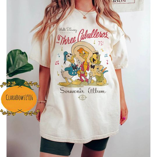 Disney The Three Caballeros Classic T-Shirt, Donald Duck Jose Carioca Panchito Pistoles