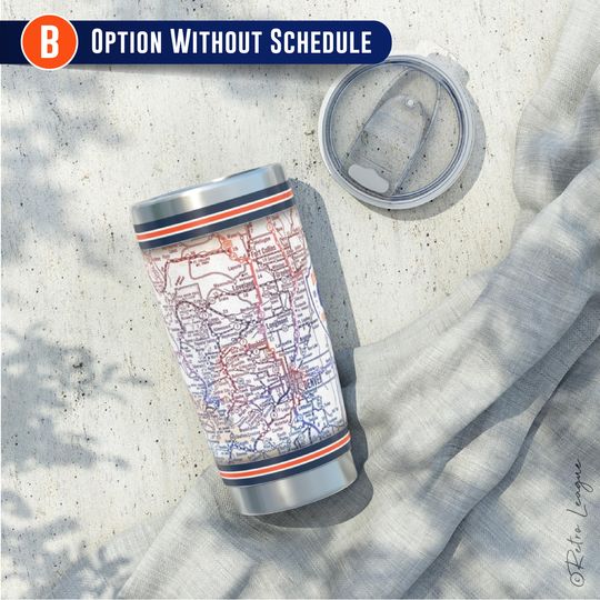 Denver Broncos Tumbler  Vintage Map, 20oz Stainless Steel Travel Mug