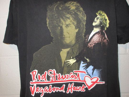 Vintage 90s Rod Stewart Vagabond Heart Tour T-Shirt