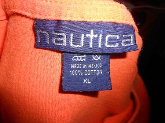 Vintage 90s Orange Nautica Crew Performance T-Shirt