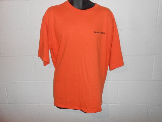Vintage 90s Orange Nautica Crew Performance T-Shirt