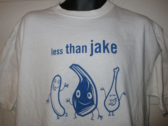 Vintage 90s Eating Meat All Summer Less Than Jake Punk Band T-Shirt