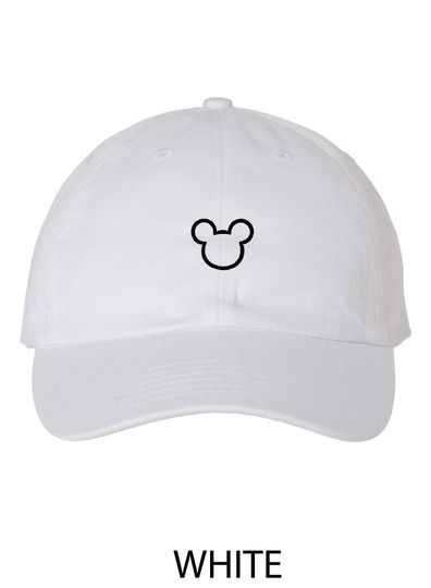 Mickey Mouse outline subtle and simple embroidered Disney hat
