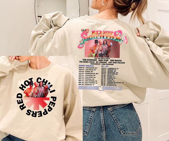 2023 Red Hot Chili Peppers America Tour Shirt, Red Hot Chili Peppers World Tour 2023 T-Shirt