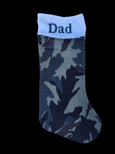 Military Army Camo Christmas Stocking Personalized & Embroidered Monogrammed