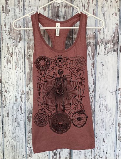 Women's ALCHEMIST Tank Top MAGIC Sacred Geometry Mystic Psychedelic Skeleton Tank