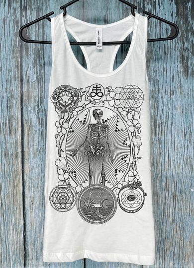 Women's ALCHEMIST Tank Top MAGIC Sacred Geometry Mystic Psychedelic Skeleton Tank