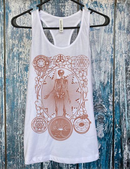 Women's ALCHEMIST Tank Top MAGIC Sacred Geometry Mystic Psychedelic Skeleton Tank