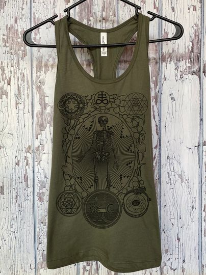 Women's ALCHEMIST Tank Top MAGIC Sacred Geometry Mystic Psychedelic Skeleton Tank