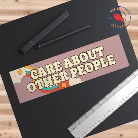 Care About Others Retro Bumper Sticker Practice Radical Empathy Human Rights