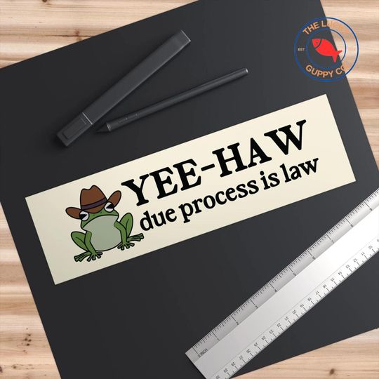 Yee Haw Due Process Is Law Bumper Sticker Keep Immigrants Deport Racists