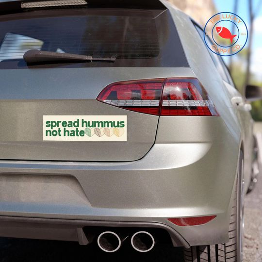 Spread Hummus Not Hate Bumper Sticker, Eat More Vegetables, Eat the Rainbow