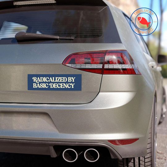 Radicalized by Basic Decency Bumper Sticker - Make Empathy Great Again