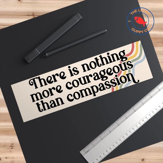there is nothing more courageous than compassion bumper sticker, make america kind again