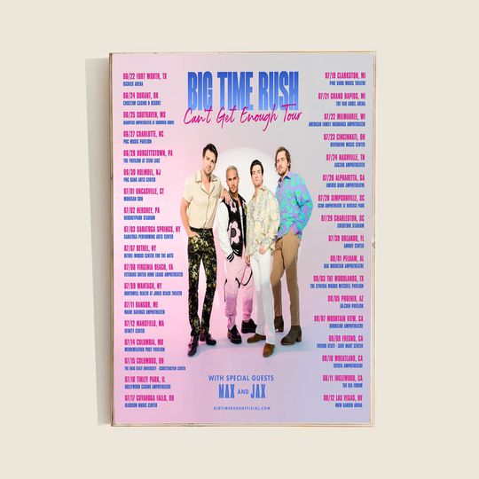 Big Time Rush Band Can't Get Enough Tour 2023 Poster