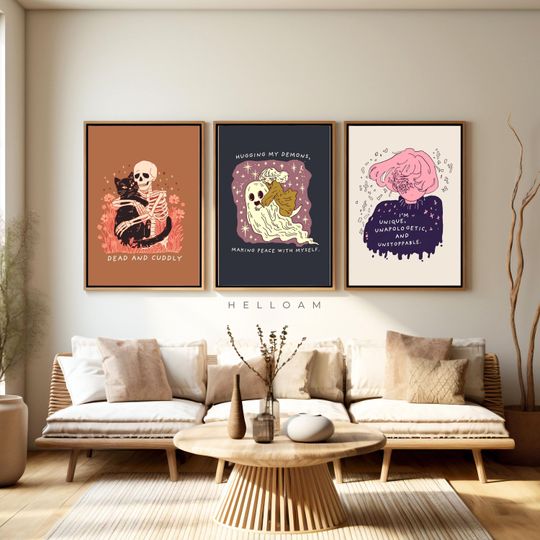 Ghosts Art Print, Cute ghost, ghost Halloween, halloween wall art, self-affirmation