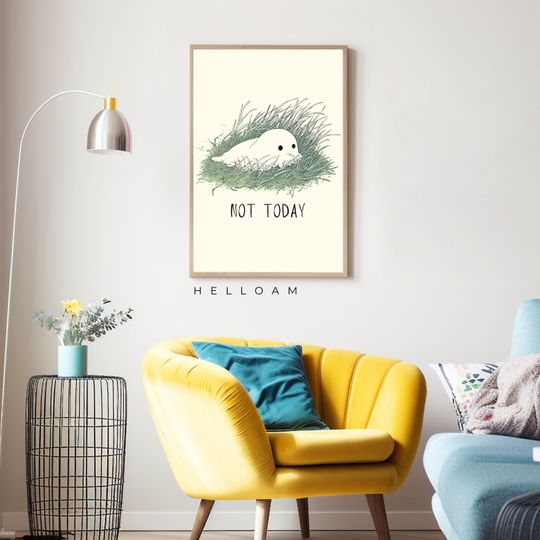 Positive self care poster Ghost Flower Poster Horror Spooky Cute Wall Art Halloween Poster