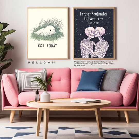 Positive self care poster Ghost Flower Poster Horror Spooky Cute Wall Art Halloween Poster