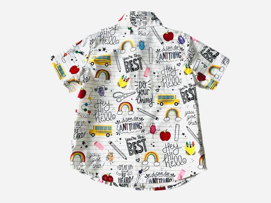 Little Scholar Button Down Short Sleeve Collared Shirt