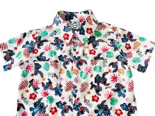 Lilo and Stitch Aloha Hawaiian button up shirt