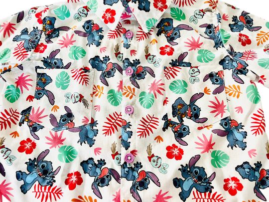 Lilo and Stitch Aloha Hawaiian button up shirt