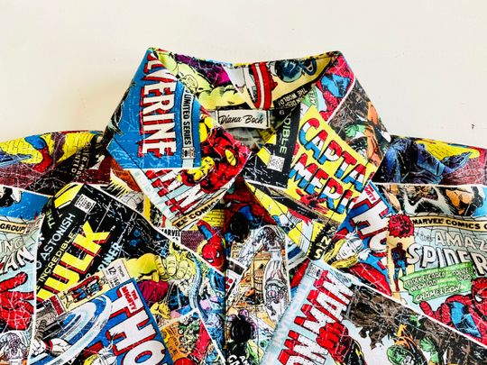 Marvel Comic Book Covers Button Down Collared Shirt