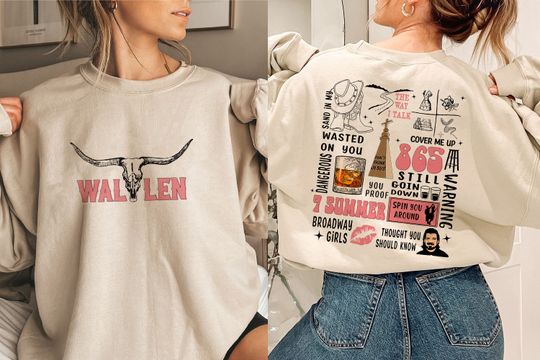 Wallen Western Dangerous Album 2 Side Sweatshirt, Cowboy Skull Boots Shirt