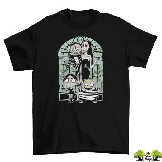 Addams Family T-Shirt Unisex TV Cotton Halloween Addams Gomez Morticia New