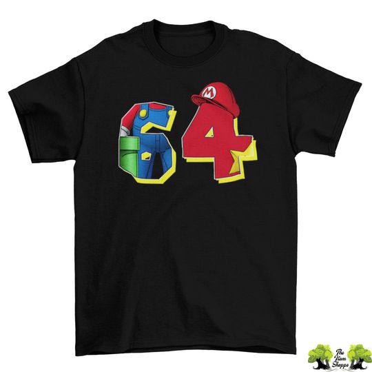 Super Mario 64 T-Shirt Mens Unisex Cotton Adult Sizes Mario Old School N64 New