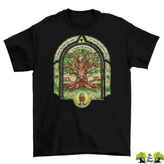 Zelda Deku Tree T-Shirt Unisex Cotton Adult Nintendo Link Video Game Glass New