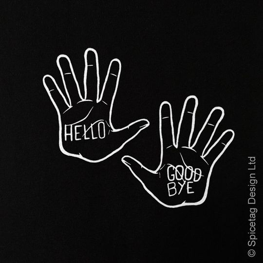 Hello Good bye T-shirt Hand Tattoo Quote Tshirt