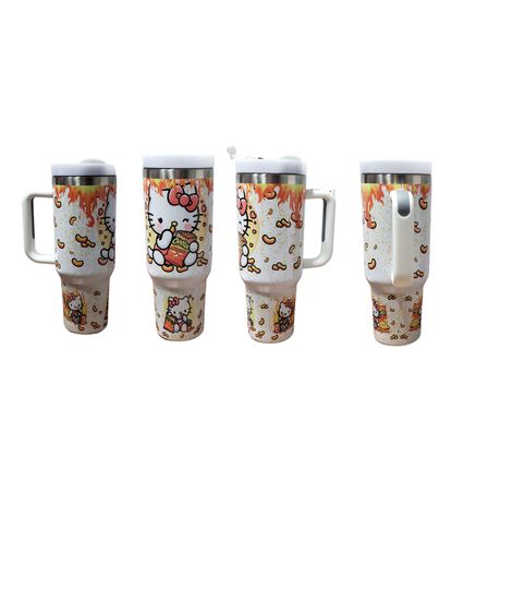 Hot Cheetos kitty 40oz Tumbler,  flaming hot Kitty,  cartoon characters