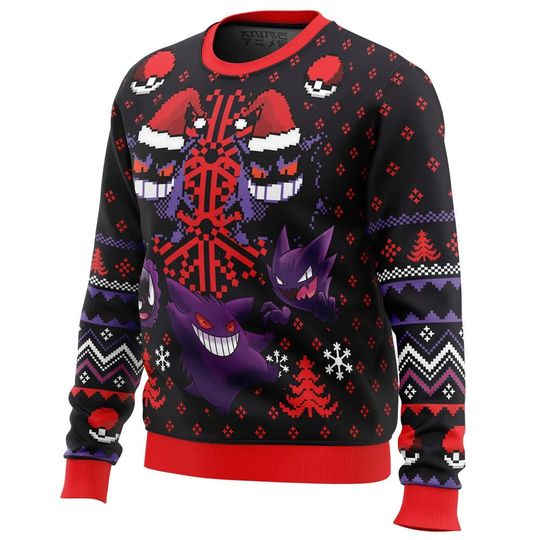 Ghosts Gengar Ghastly Custom Anime Ugly Christmas Sweater