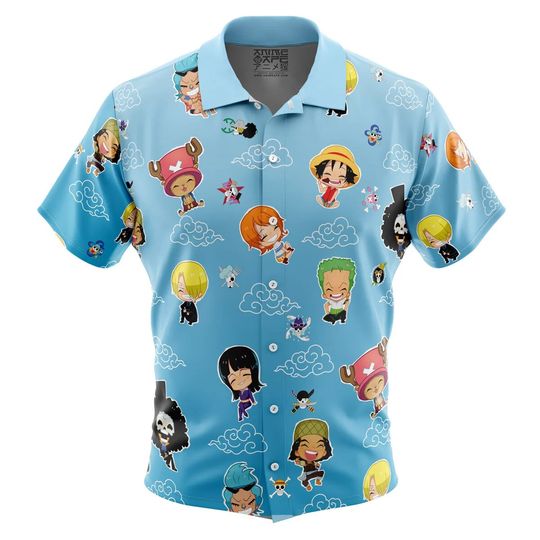 Chibi Strawhat Crew Pattern Button Up Hawaiian Shirt