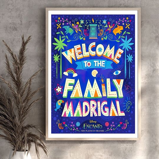 Disney Encanto Poster, Disney Madrigal Family Poster, Encanto Movie Poster, Encanto Wall Art