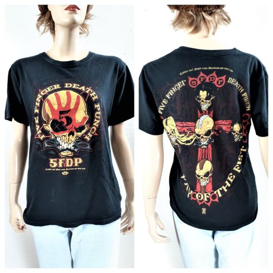 CLEARANCE Metal Band TShirt - Authentic Distressed Five Finger Death Punch T Shirt