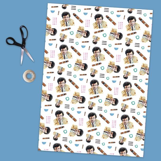 Columbo Wrapping Paper - Retro Detective Gift Wrap
