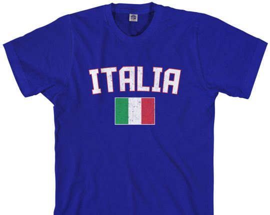 Italia Flag Men's T-shirt Italy National Team European Football Italian Soccer Mediterranean Rome Republic