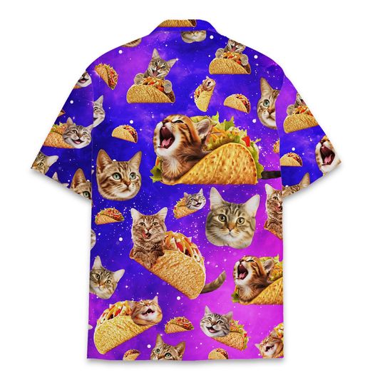 Taco Cat Graphic Hawaiian Shirt, Cat Lovers Gift