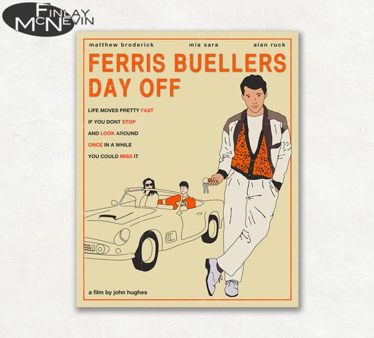 FERRIS BUELLER'S Day Off, Movie Poster, Fine Art Print