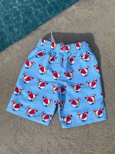 Youth Mickey Themed Beachball Nautical Swim Trunks