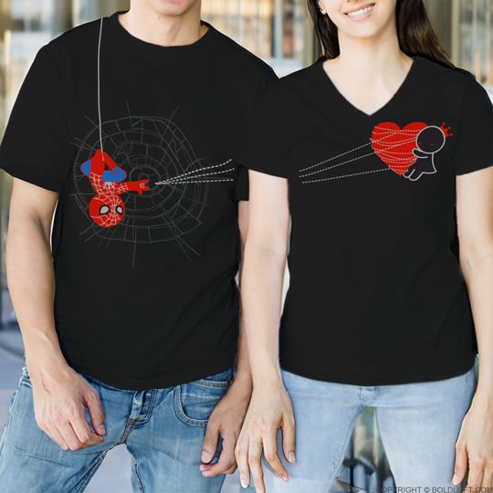 His and Hers Shirts Matching Couple Shirts Superhero Shirt Set Valentines Shirts